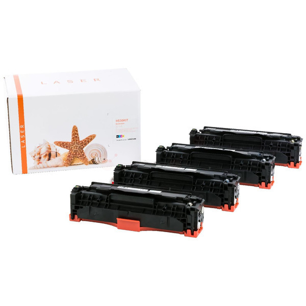 TONCC530KIT Alternativ Toner Rainbowkit für HP / CC530 / BK3.500 / CMY2.800 Seiten