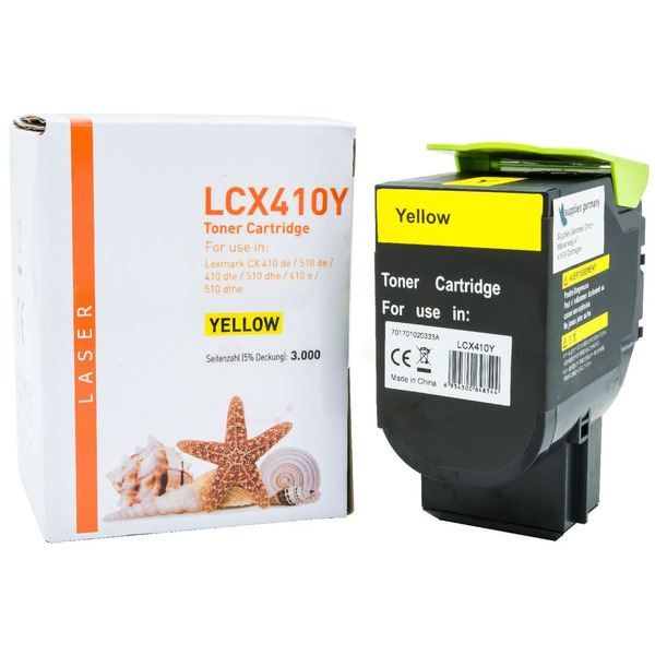 TONCX410Y Alternativ Toner Yellow für Lexmark / 80C2HY0 / 3.000 Seiten