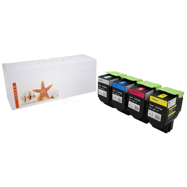 TONCX410KIT Alternativ Toner Rainbowkit für Lexmark / 80C2HK0/C0/M0/Y0 / BK4.000 / CMY3.000 Seiten