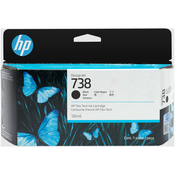 498N4A // 738 / schwarz / original HP Tintenpatrone schwarz / 498N4A / 130.00 ml