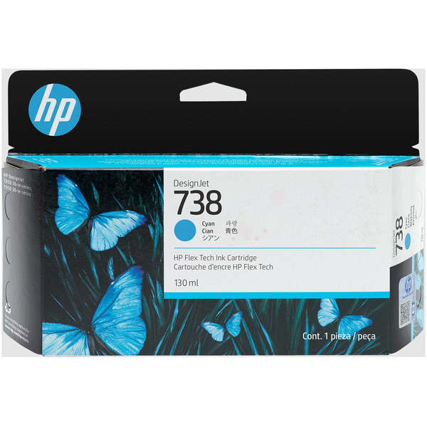 498N5A // 738 / cyan / original HP Tintenpatrone cyan / 498N5A / 130.00 ml