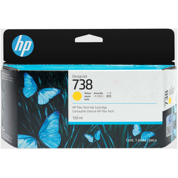 498N7A // 738 / gelb / original HP Tintenpatrone gelb / 498N7A / 130.00 ml