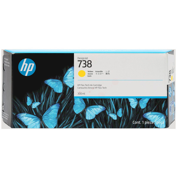 676M8A // 738 / gelb / original HP Tintenpatrone gelb / 676M8A / 300.00 ml