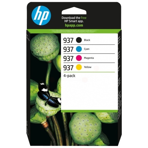 6C400NE // 937 / schwarz gelb cyan magenta / original HP Druckkopfpatrone Multipack / 6C400NE