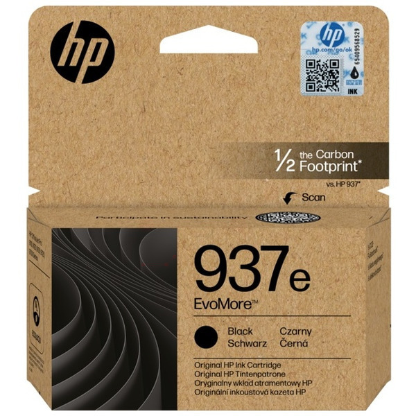 4S6W9NE // 937E / schwarz / original HP Druckkopfpatrone schwarz / 4S6W9NE / 3100 S.