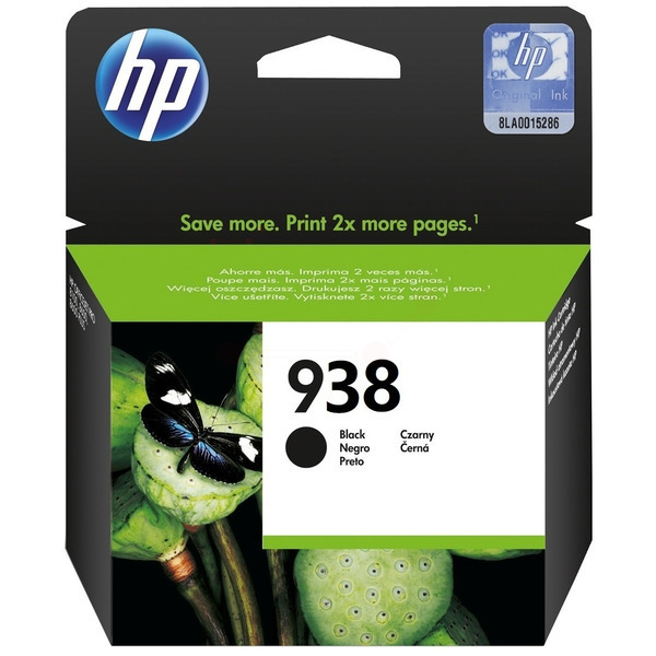 4S6X8PE // 938 / schwarz / original HP Druckkopfpatrone schwarz / 4S6X8PE / 1450 S.