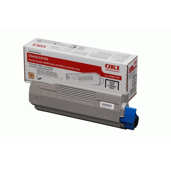 43865708 / schwarz / original OKI Toner schwarz / 43865708 / 8000 S.