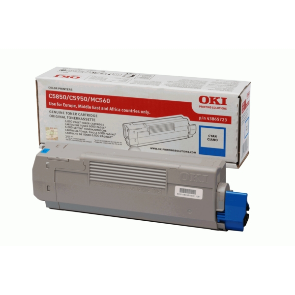 43865723 / cyan / original OKI Toner cyan / 43865723 / 6000 S.