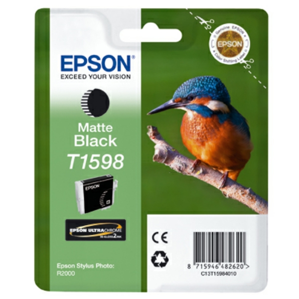 C13T15984010 // T1598 / schwarz / original EPSON Tintenpatrone schwarz matt / C13T15984010 / 17.00 ml