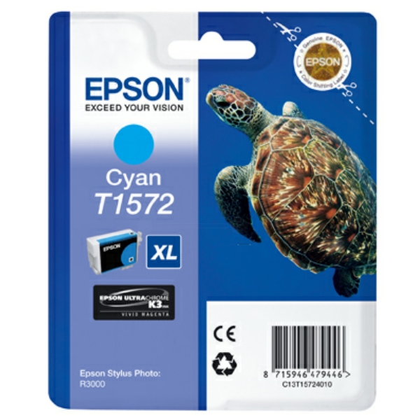 C13T15724010 // T1572 / cyan / original EPSON Tintenpatrone cyan / C13T15724010 / 25.90 ml
