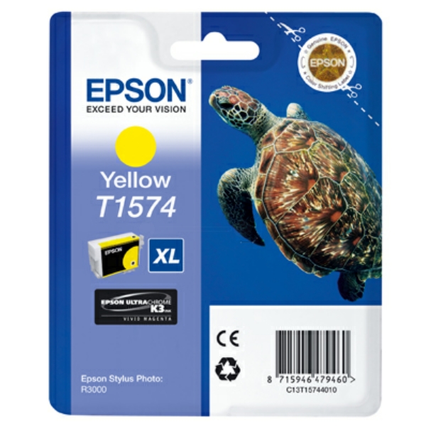 C13T15744010 // T1574 / gelb / original EPSON Tintenpatrone gelb / C13T15744010 / 25.90 ml