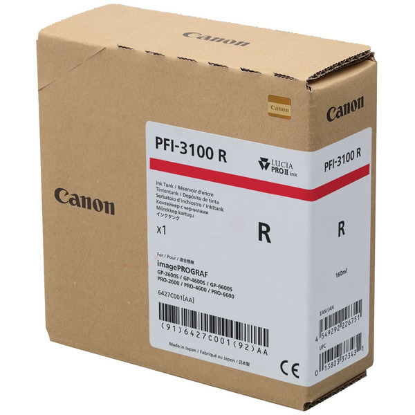 6427C001 // PFI3100R / original Canon Tintenpatron / 6427C001 / 160.00 ml