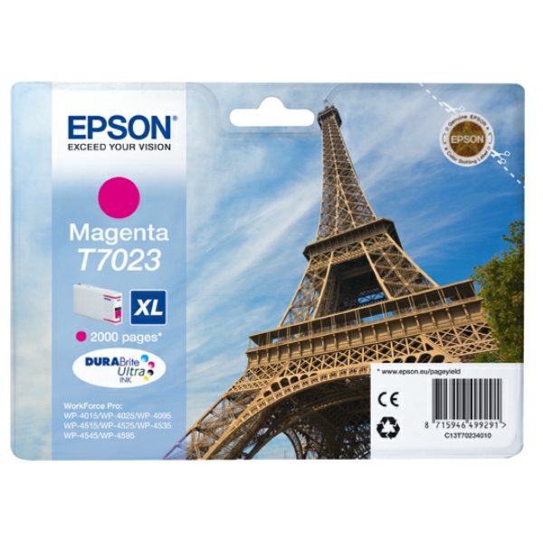 C13T70234010 // T7023 / magenta / original EPSON Tintenpatrone magenta / C13T70234010 / 2000 S. / 21.30 ml