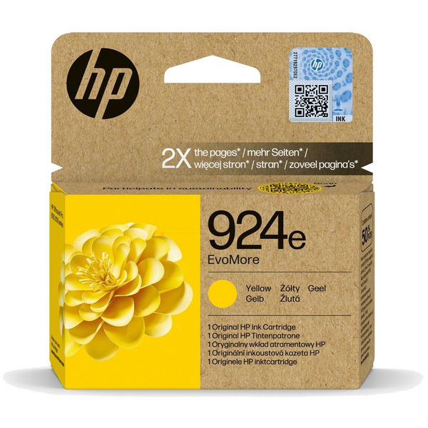 4K0U9NE // 924E / gelb / original HP Tintenpatrone gelb / 4K0U9NE / 800 S.