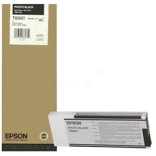 C13T606100 // T6061 / schwarz / original EPSON Tintenpatrone schwarz / C13T606100 / 220.00 ml