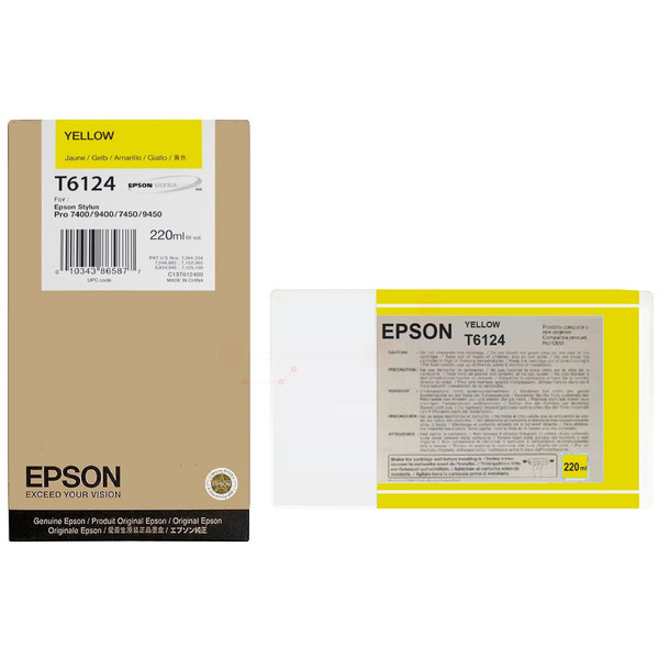 C13T612400 // T6124 / gelb / original EPSON Tintenpatrone gelb / C13T612400 / 220.00 ml