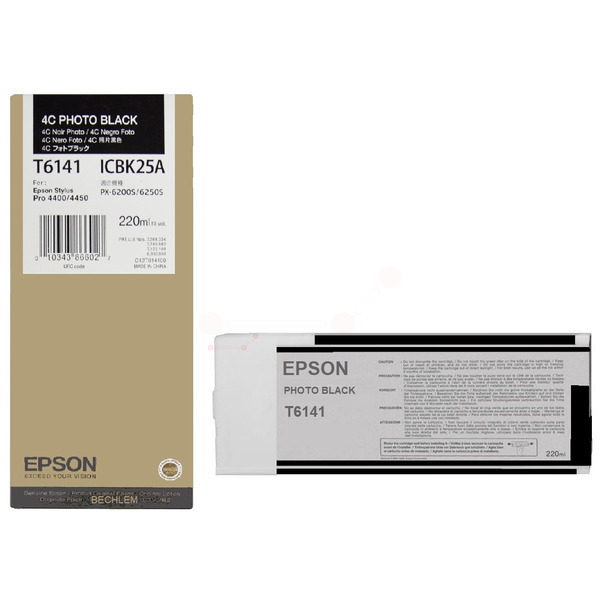 C13T614100 // T6141 / schwarz / original EPSON Tintenpatrone schwarz matt / C13T614100 / 220.00 ml