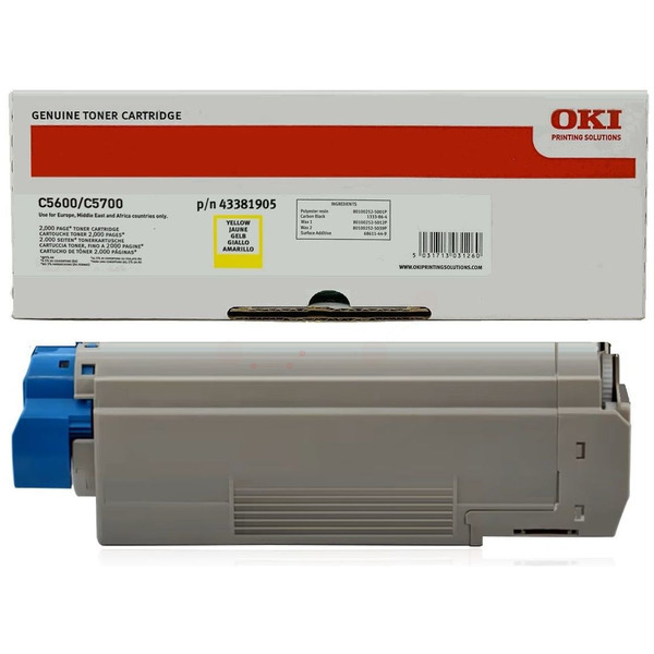 43381905 / gelb / original OKI Toner gelb / 43381905 / 2000 S.