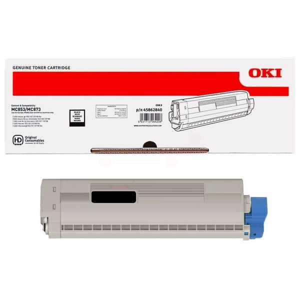 45862840 / schwarz / original OKI Toner schwarz / 45862840 / 7000 S.