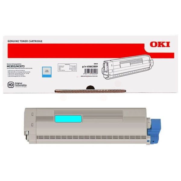 45862839 / cyan / original OKI Toner cyan / 45862839 / 7300 S.