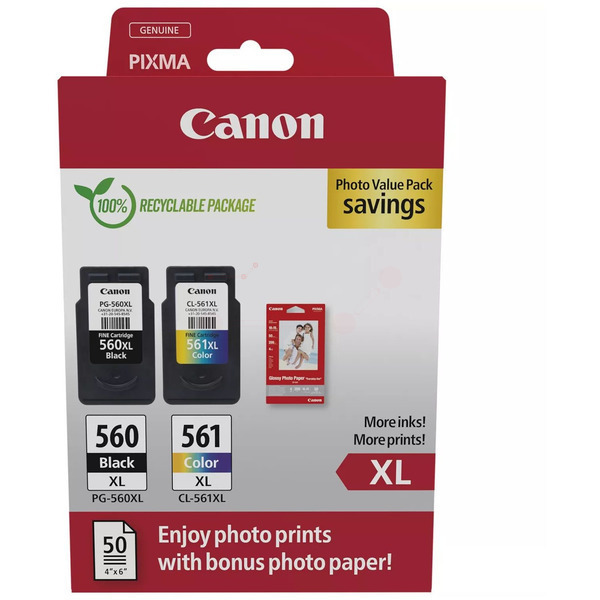 3712C008 // PG560XLCL561XL / schwarz / original CANON Druckkopfpatrone Multipack / 3712C008