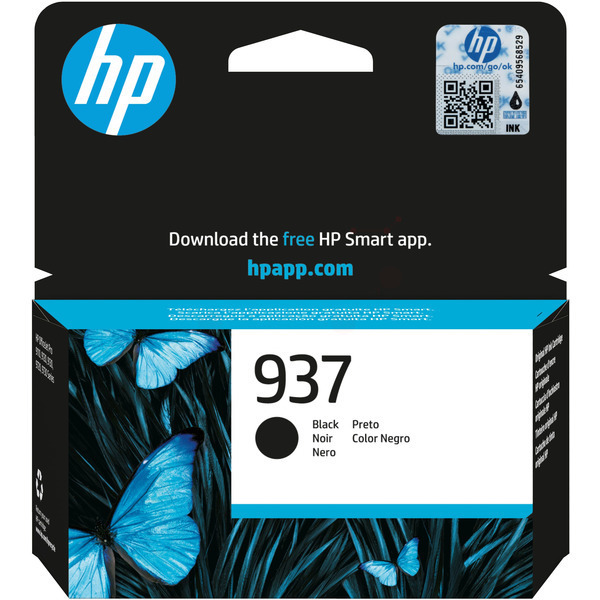 4S6W5NE // 937 / schwarz / original HP Druckkopfpatrone schwarz / 4S6W5NE / 1450 S.