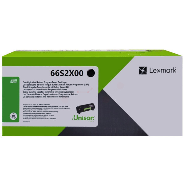 66S2X00 / schwarz / original LEXMARK Toner schwarz / 66S2X00 / 31000 S.