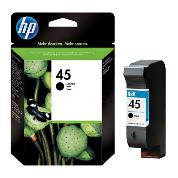 51645AE // 45 / schwarz / original HP Druckkopfpatrone schwarz / 51645AE / 930 S. / 42.00 ml