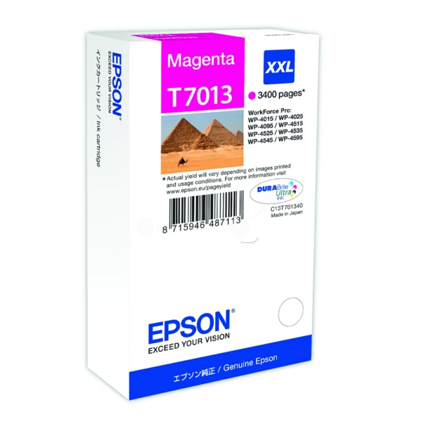 C13T70134010 // T7013 / magenta / original EPSON Tintenpatrone magenta / C13T70134010 / 3400 S. / 34.20 ml
