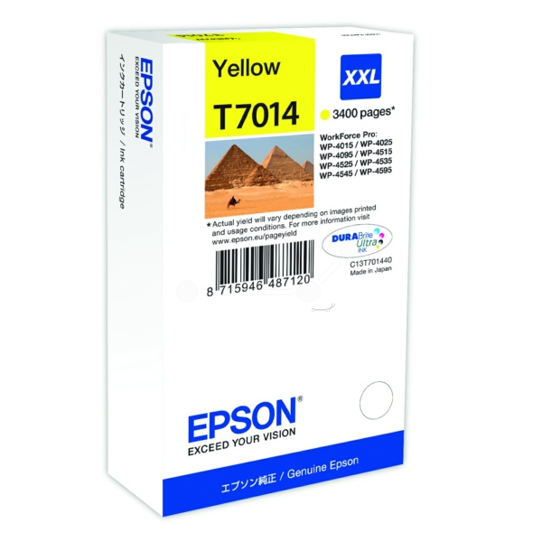 C13T70144010 // T7014 / gelb / original EPSON Tintenpatrone gelb / C13T70144010 / 3400 S. / 34.20 ml