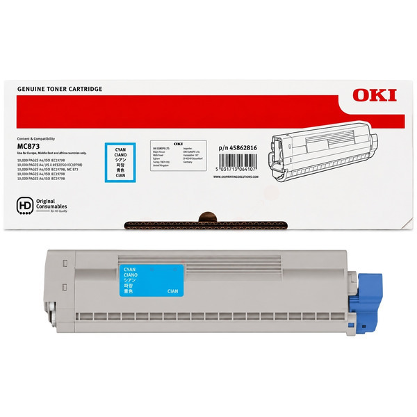 45862816 / cyan / original OKI Toner cyan / 45862816 / 10000 S.