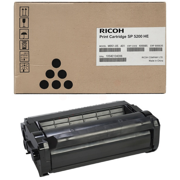 406685 // SP5200HE / schwarz / original RICOH Toner schwarz / 406685 / 25000 S.