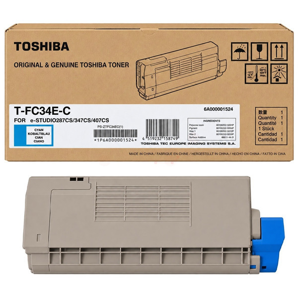 6A000001524 // TFC34EC / cyan / original TOSHIBA Toner cyan / 6A000001524 / 11500 S.