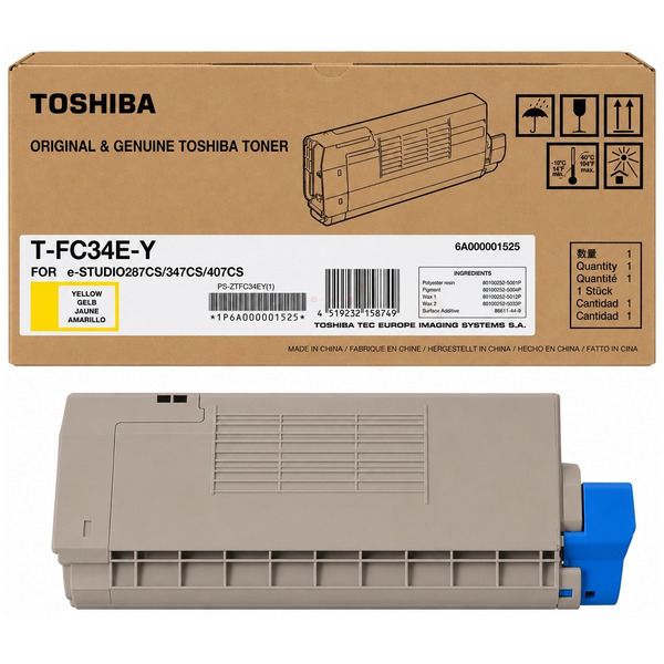 6A000001525 // TFC34EY / gelb / original TOSHIBA Toner gelb / 6A000001525 / 11500 S.