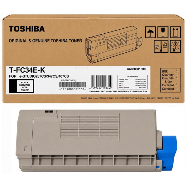 6A000001530 // TFC34EK / schwarz / original TOSHIBA Toner schwarz / 6A000001530 / 15000 S.
