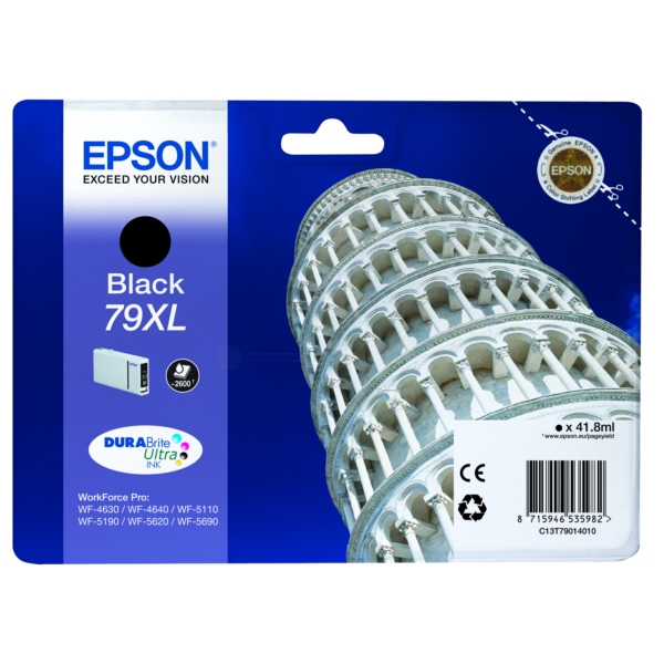 C13T79014010 // 79XL / schwarz / original EPSON Tintenpatrone schwarz / C13T79014010 / 2600 S. / 41.80 ml