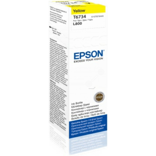 C13T67344A // T6734 / gelb / original EPSON Tintenflasche gelb / C13T67344A / 1800 S. / 70.00 ml