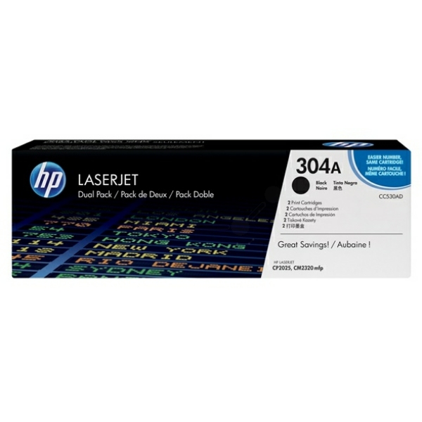 CC530AD // 304A / schwarz / original HP Toner schwarz / CC530AD / 3500 S.