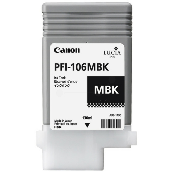 6620B001 // PFI106MBK / schwarz / original CANON Tintenpatrone schwarz matt / 6620B001 / 130.00 ml