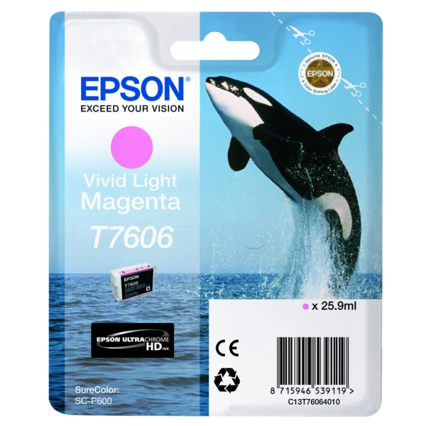 C13T76064N10 // T7606 / original EPSON Tintenpatrone magenta hell / C13T76064N10 / 2800 S. / 25.90 ml