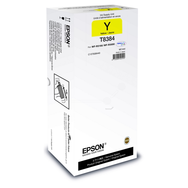 C13T838440 // T8384 / gelb / original EPSON Tintenpatrone gelb / C13T838440 / 20000 S. / 167.40 ml