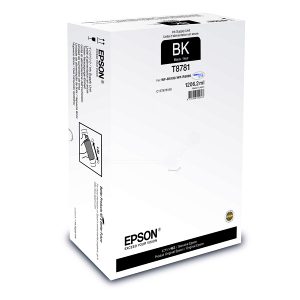 C13T878140 // T8781 / original EPSON Tintenpatrone schwarz / C13T878140 / 75000 S. / 1206.20 ml