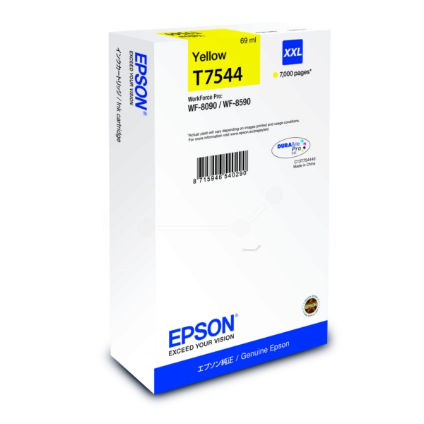 C13T75444N // T7544 / gelb / original Epson Tinten / C13T75444N / 7000 S. / 69.00 ml