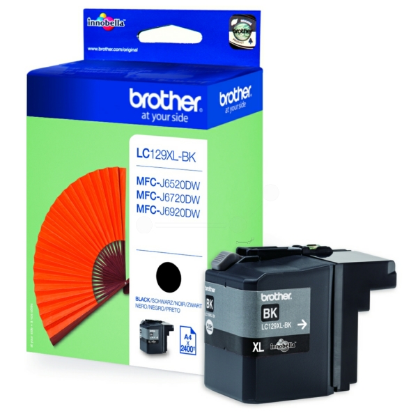 LC129XLBK / schwarz / original BROTHER Tintenpatrone schwarz / LC129XLBK / 2400 S. / 50.00 ml