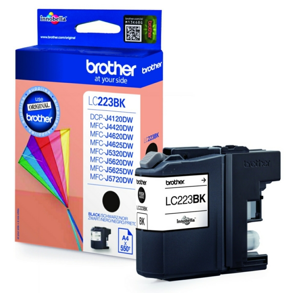 LC223BK / schwarz / original BROTHER Tintenpatrone schwarz / LC223BK / 550 S. / 11.80 ml