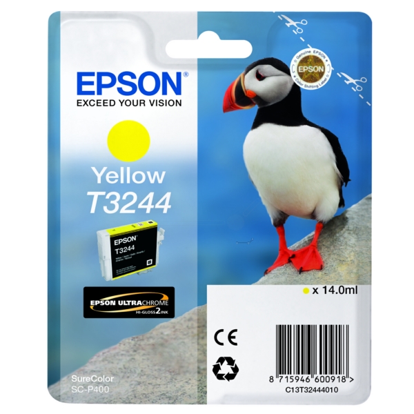 C13T32444010 // T3244 / gelb / original EPSON Tintenpatrone gelb / C13T32444010 / 980 S. / 14.00 ml