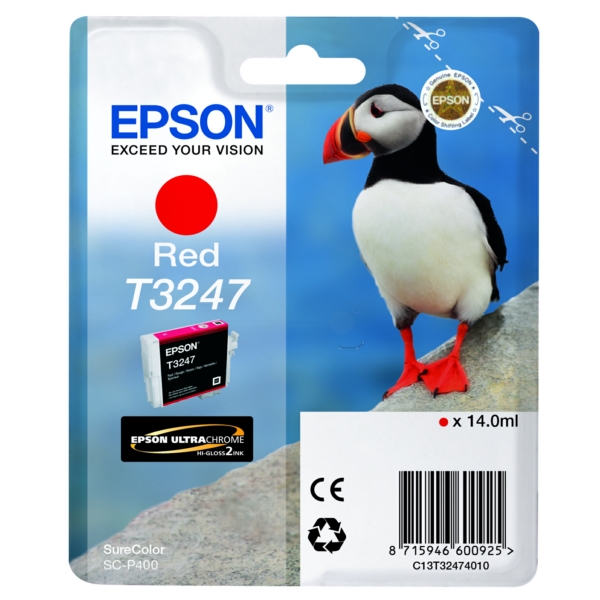 C13T32474010 // T3247 / original EPSON Tintenpatrone rot / C13T32474010 / 980 S. / 14.00 ml