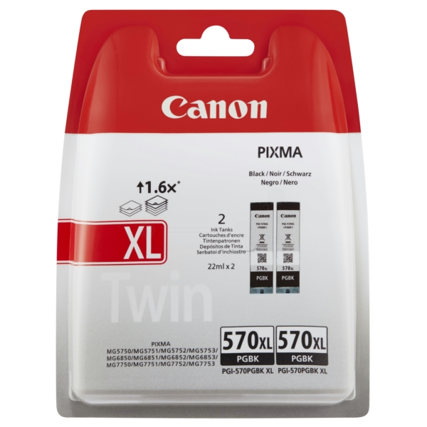 0318C010 // PGI570PGBKXL / schwarz / original CANON Tintenpatrone schwarz / 0318C010 / 1000 S. / 22.00 ml