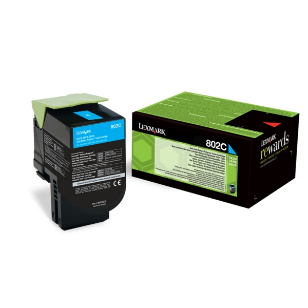 80C20C0 // 802C / cyan / original LEXMARK Toner cyan / 80C20C0 / 1000 S.