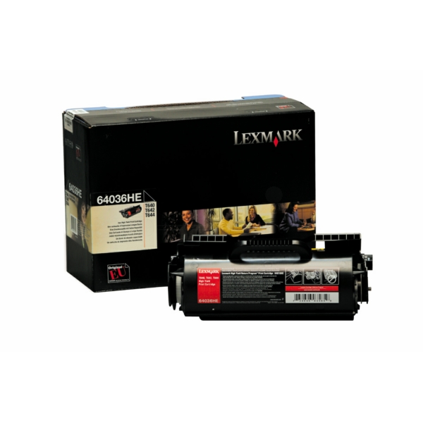 64036HE / schwarz / original Lexmark Toner schwarz / 64036HE / 21000 S.